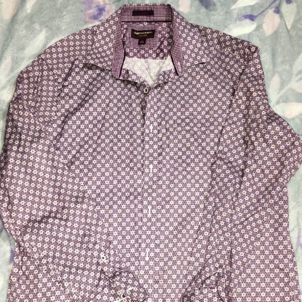Johnston & Murphy Purple Patterned Shirt